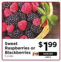 Sweet Raspberries or Blackberries