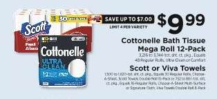 Cottonelle Bath Tissue Mega Roll 12-Pack