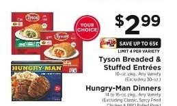 Tyson Breaded & Stuffed Entrées or Hungry-Man Dinners