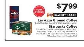 LavAzza Ground Coffee or Starbucks Coffee