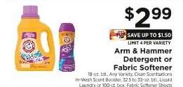 Arm & Hammer Detergent or Fabric Softener
