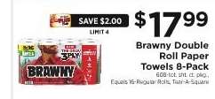 Brawny Double Roll Paper Towels 8-Pack