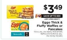 Eggo Thick & Fluffy Waffles or Pancakes