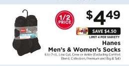 Hanes Men's & Women's Socks