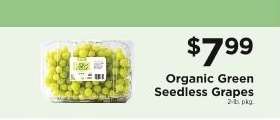 Organic Green Seedless Grapes