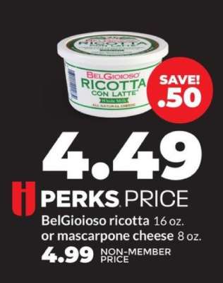 BelGioioso Ricotta or Mascarpone Cheese