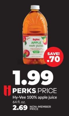 Hy-Vee 100% apple juice