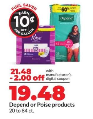 Depend or Poise Products*