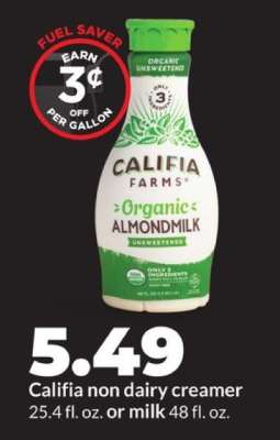 Califia non dairy creamer or milk