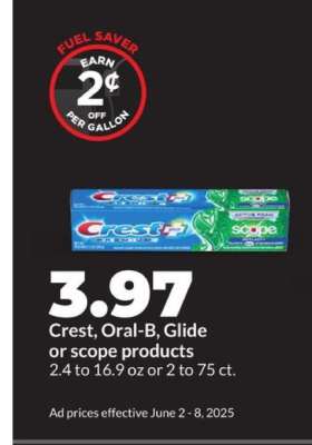 Crest, Oral-B, Glide or Scope products