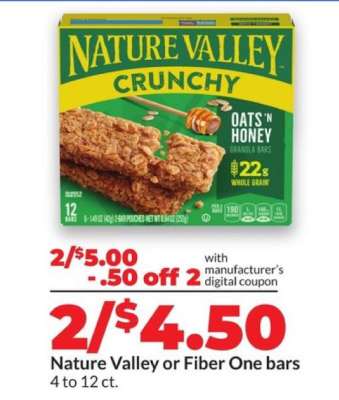 Nature Valley or Fiber One Bars