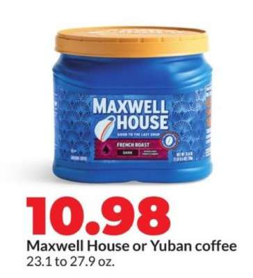 Maxwell House or Yuban Coffee