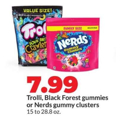 Trolli, Black Forest gummies or Nerds gummy clusters