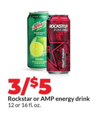 Rockstar or Amp Energy Drink