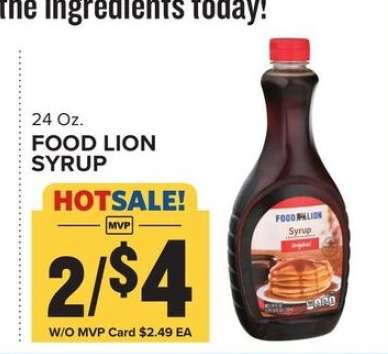 FOOD LION SYRUP