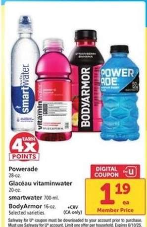 Powerade, Glacéau vitaminwater, smartwater, BodyArmor