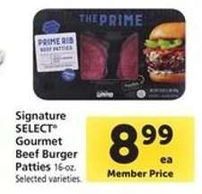 Signature SELECT Gourmet Beef Burger Patties
