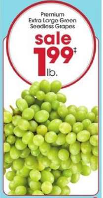 Premium Extra Large Green Seedless Grapes