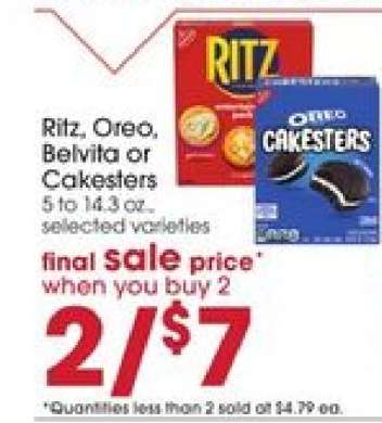Ritz, Oreo, Belvita or Cakesters
