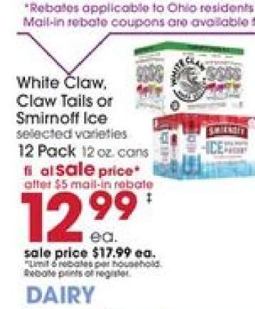 White Claw, Claw Tails or Smirnoff Ice