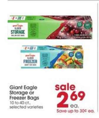 Giant Eagle Storage or Freezer Bags