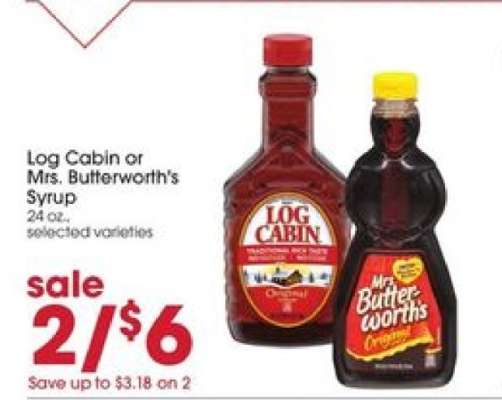 Log Cabin or Mrs. Butterworth's Syrup