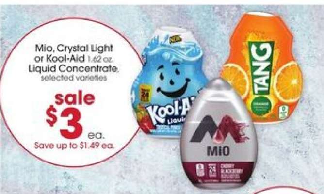 Mio, Crystal Light or Kool-Aid Liquid Concentrate