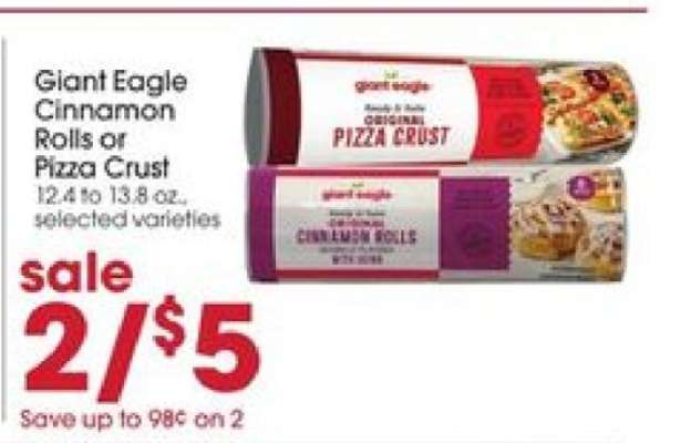 Giant Eagle Cinnamon Rolls or Pizza Crust