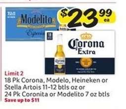 Corona, Modelo, Heineken or Stella Artois