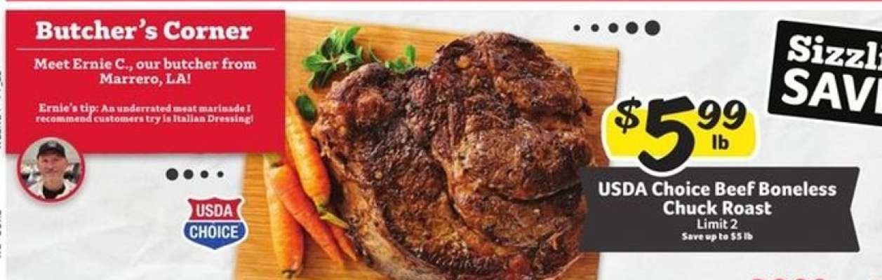USDA Choice Beef Boneless Chuck Roast