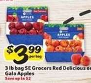 SE Grocers Red Delicious or Gala Apples