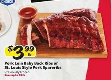 Pork Loin Baby Back Ribs or St. Louis Style Pork Spareribs