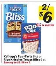 Kellogg's Pop-Tarts or Rice Krispies Treats Bliss