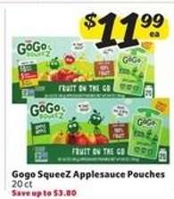 GoGo Squeez Applesauce Pouches*