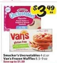 Smucker's Uncrustables or Van's Frozen Waffles