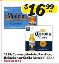 12 Pk Corona, Modelo, Pacifico, Heineken or Stella Artois