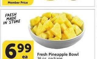 Fresh Pineapple Bowl - 36 oz. package 

Tazón de piña fresca