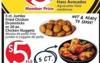 5 ct. Jumbo Fried Chicken Drumsticks or 20 pc. Chicken Nuggets