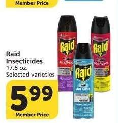 Raid Insecticides - 17.5 oz. Selected varieties