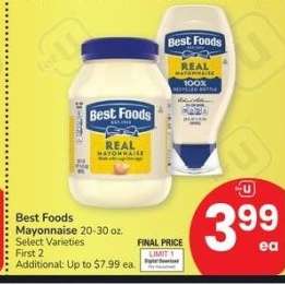 Best Foods Mayonnaise - 20-30 oz. Select Varieties