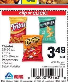 Cheetos 6.5-10 oz., Fritos 9.25-10 oz. or Popcorners 6.5-7 oz. - Select Varieties