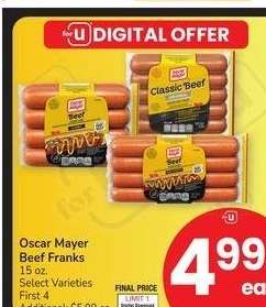 Oscar Mayer Beef Franks - 15 oz. Select Varieties