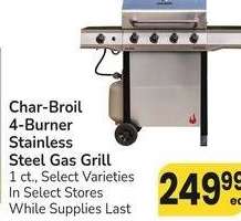 Char-Broil 4-Burner Stainless Steel Gas Grill - 1 ct., Select Varieties
