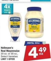 Hellmann's Real Mayonnaise - 20 oz. or 30 oz., Select Varieties