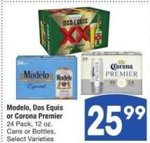 Modelo, Dos Equis or Corona Premier - 24 Pack, 12 oz. Cans or Bottles, Select Varieties