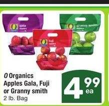 O Organics Apples Gala, Fuji or Granny Smith - 2 lb. Bag