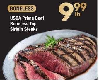 USDA Prime Beef Boneless Top Sirloin Steaks