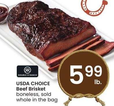 USDA Choice Beef Brisket - boneless, sold whole in the bag