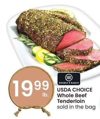 USDA CHOICE Whole Beef Tenderloin - sold in the bag