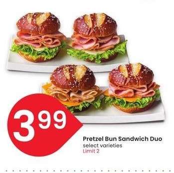 Pretzel Bun Sandwich Duo - select varieties